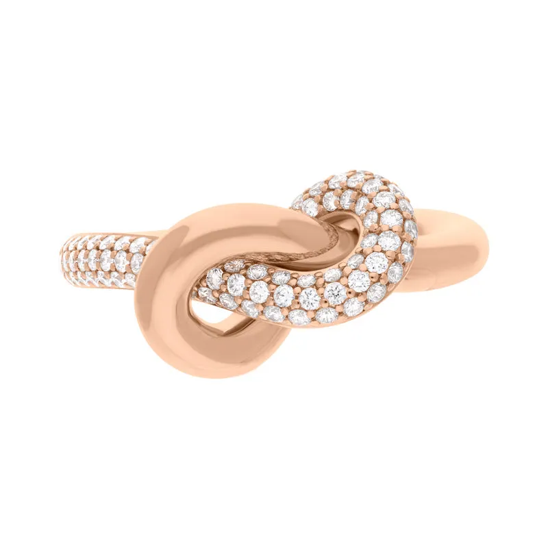 18ct Rose Gold .6ct Diamond Knot Ring