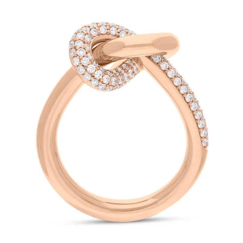 18ct Rose Gold .6ct Diamond Knot Ring