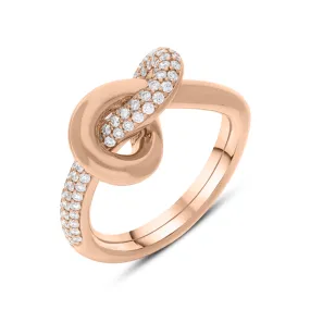 18ct Rose Gold .6ct Diamond Knot Ring