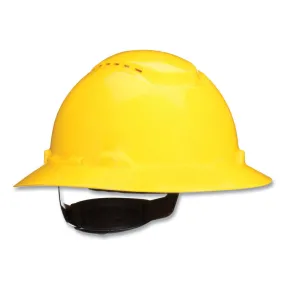 3M SecureFit H-Series Hard Hats, H-800 Vented Hat with UV Indicator, 4-Point Pressure Diffusion Ratchet Suspension, Yellow (MMMH802SFVUV)