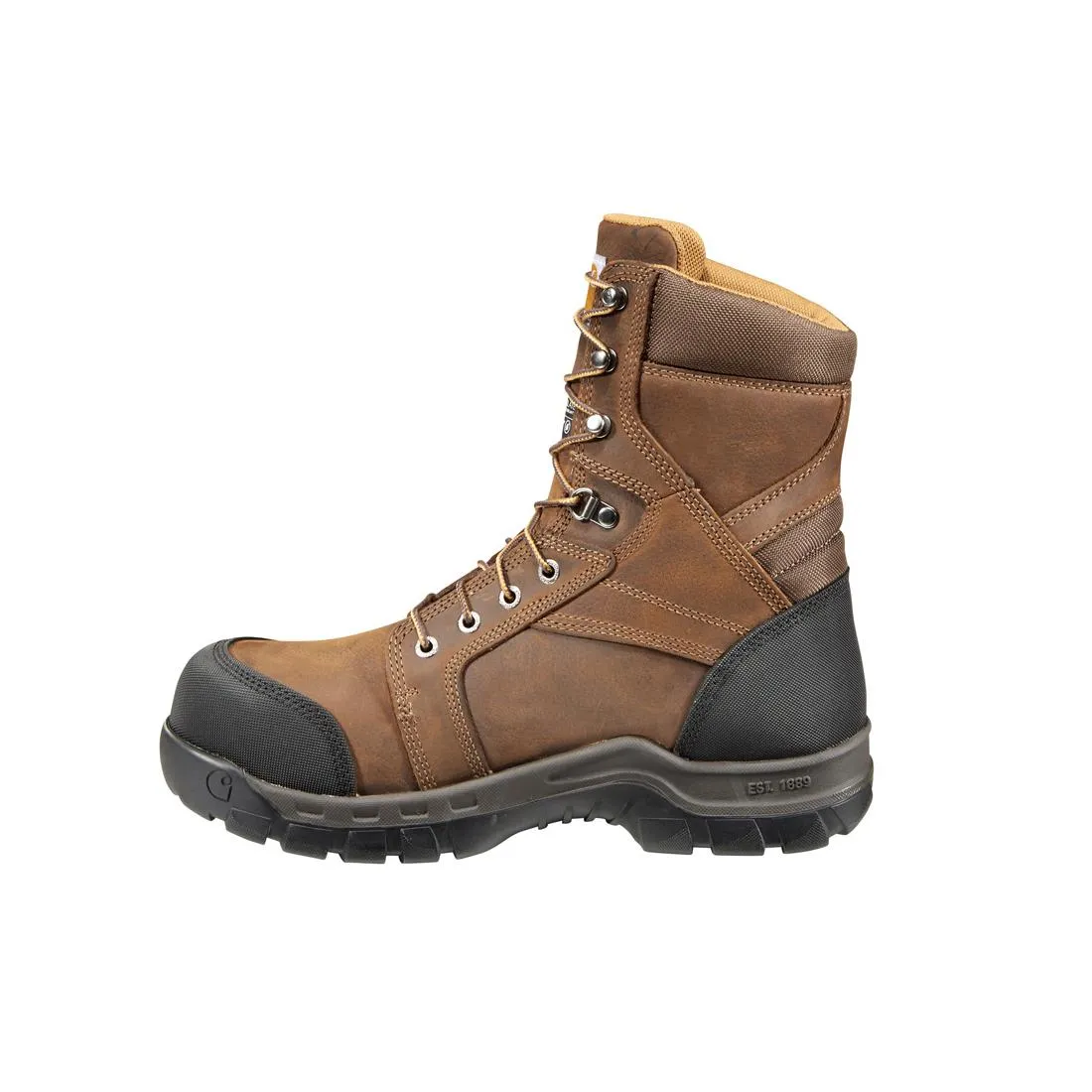 8" Rugged Flex Waterproof Insulated Composite Toe Work Boot Brown