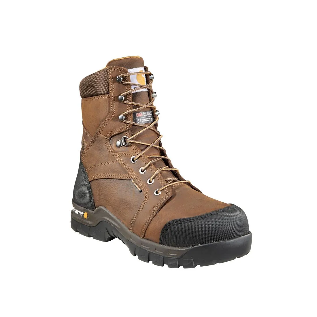 8" Rugged Flex Waterproof Insulated Composite Toe Work Boot Brown