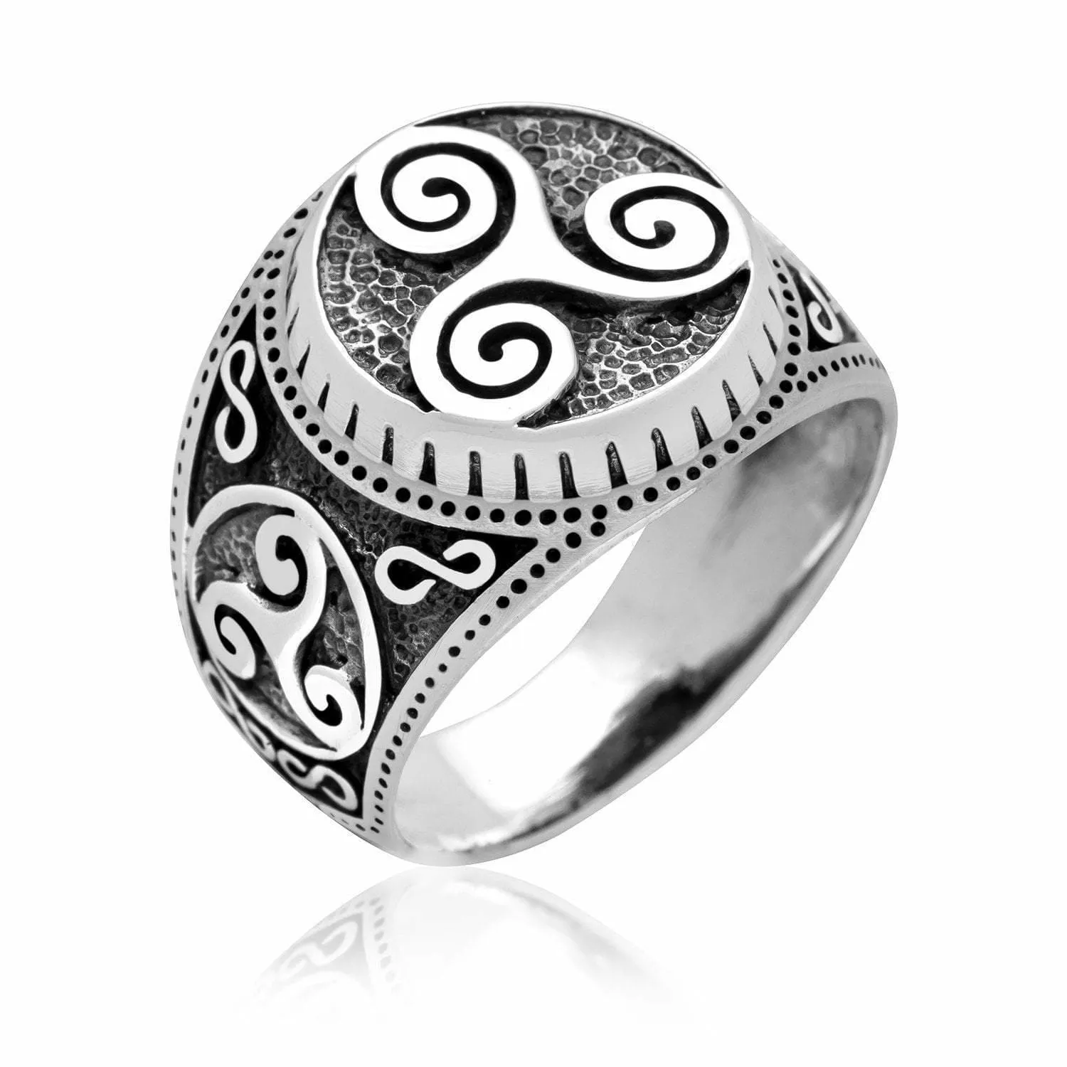 925 Sterling Silver Triskelion Ring