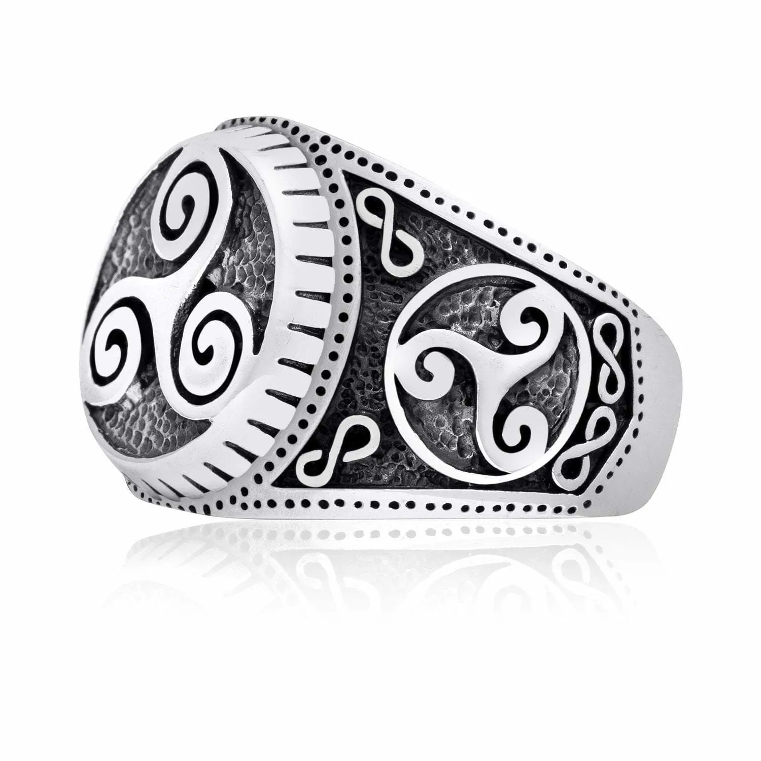 925 Sterling Silver Triskelion Ring