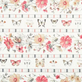 A Country Weekend - Floral Repeating Stripe Multi Yardage