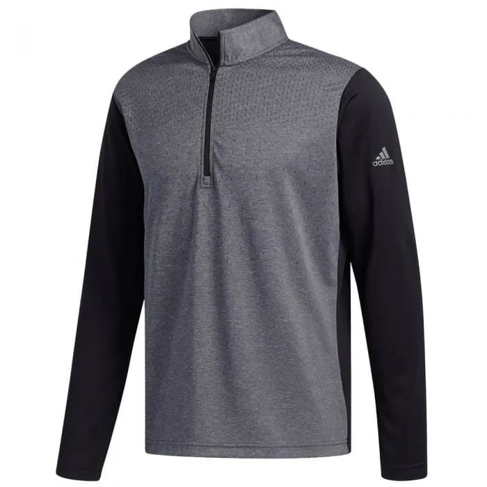 adidas Lightweight UPF Layering Pullover - Black Heather/Black