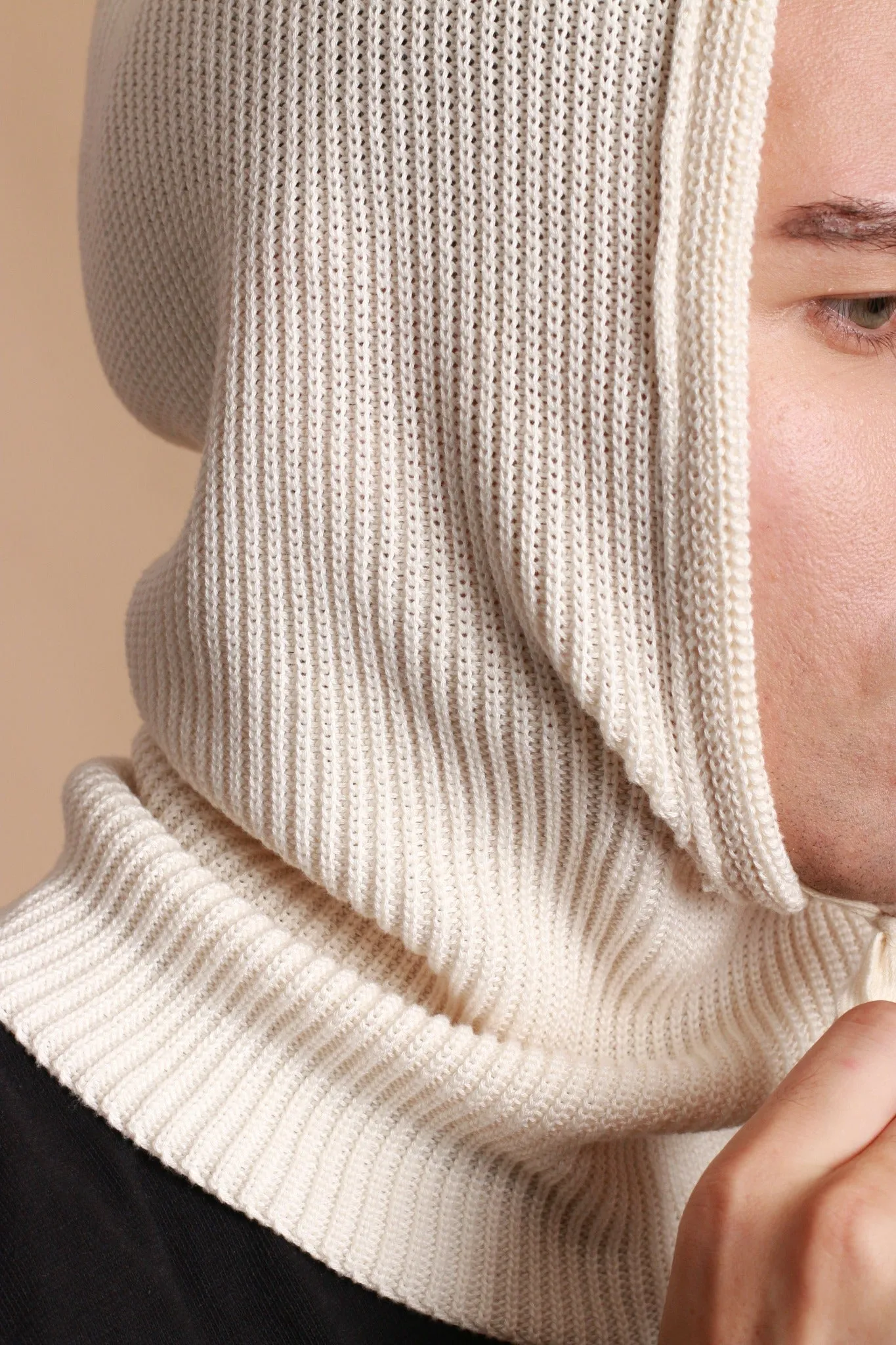 Allergy-Free Knitted Snood with Drawstring