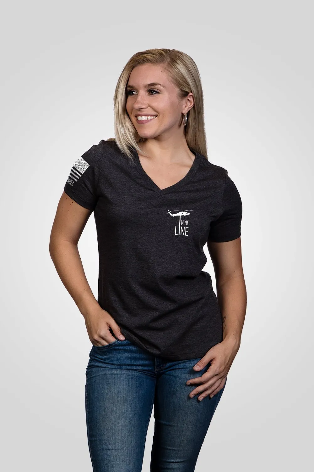 American Flag Schematic - Women's Relaxed Fit V-Neck Shirt