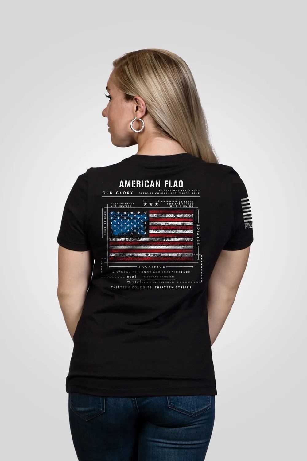 American Flag Schematic - Women's Relaxed Fit V-Neck Shirt