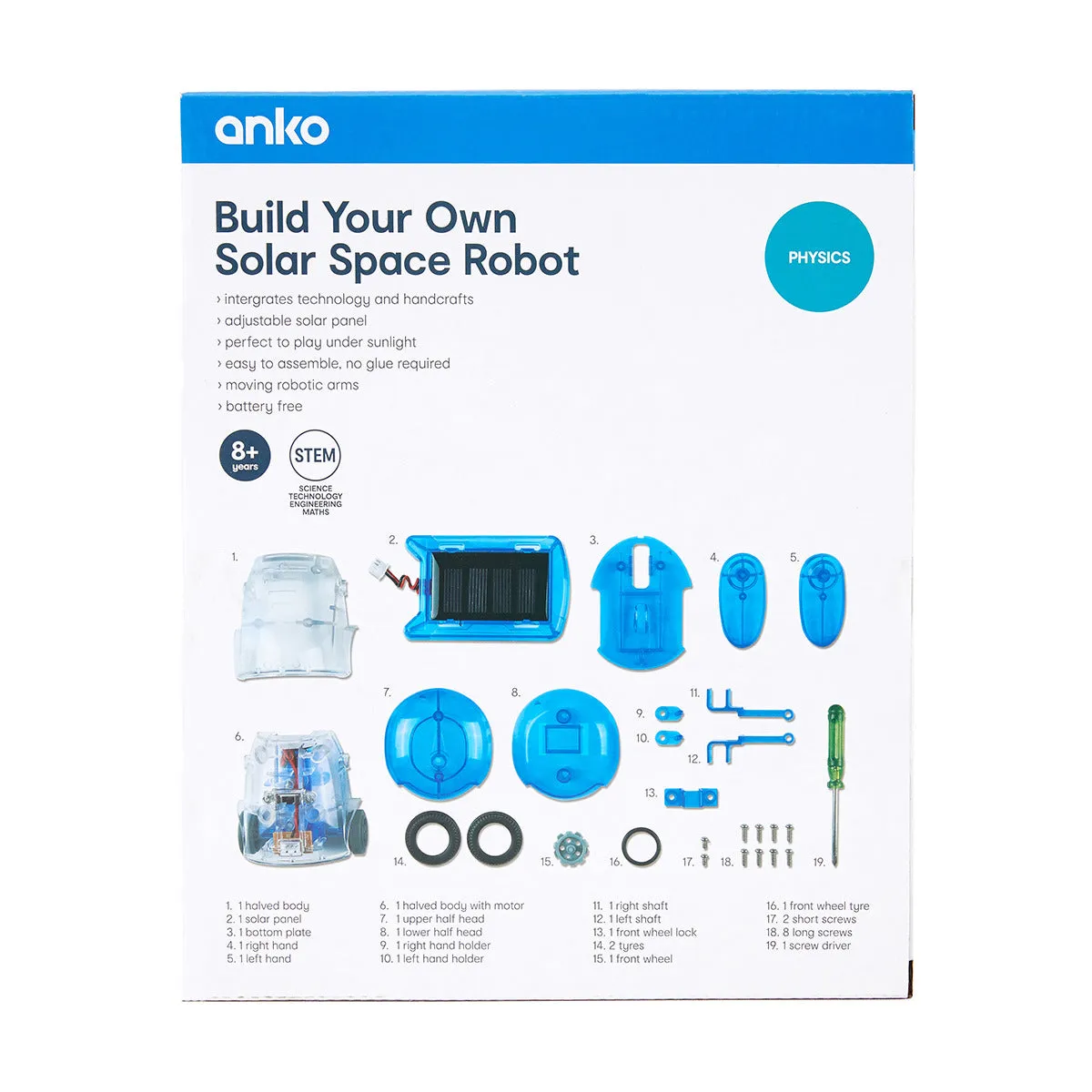 Anko Build Your Own Solar Space Robot Kit for Ages 8  Years