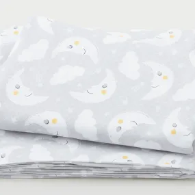 Baby's Adventure - Moon & Cloud Toss Gray 3 Yard Cut