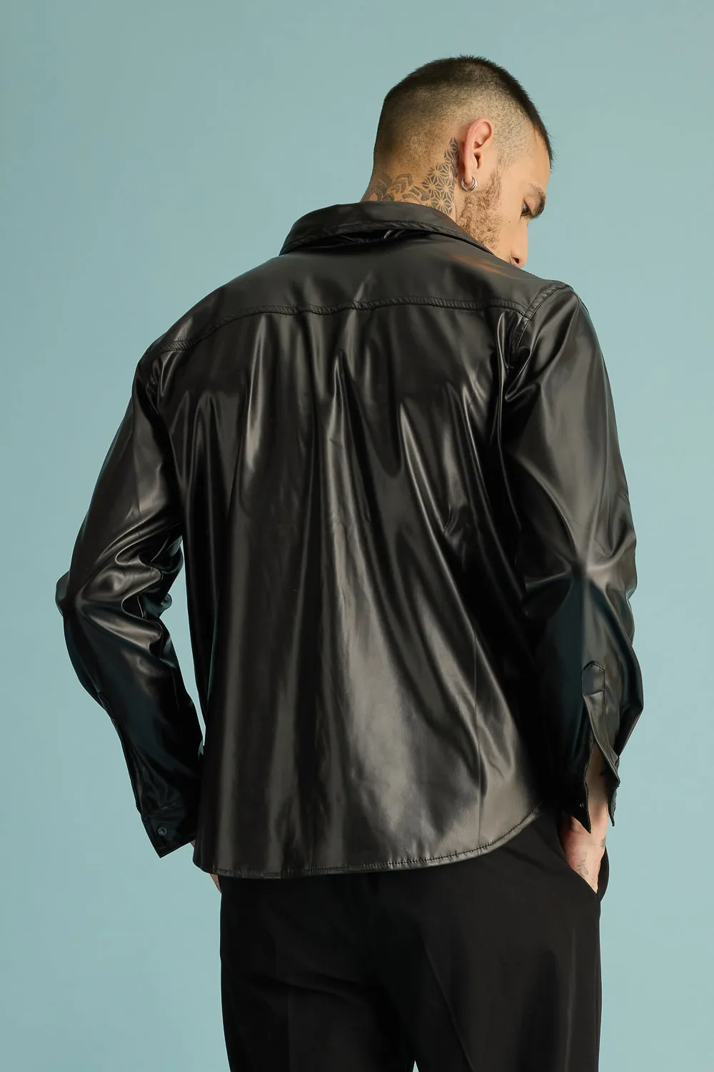 Black Leather Serpent Men's Jacket