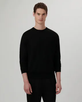 Bugatchi Super Merino Solid Crew Neck Sweater, Caviar