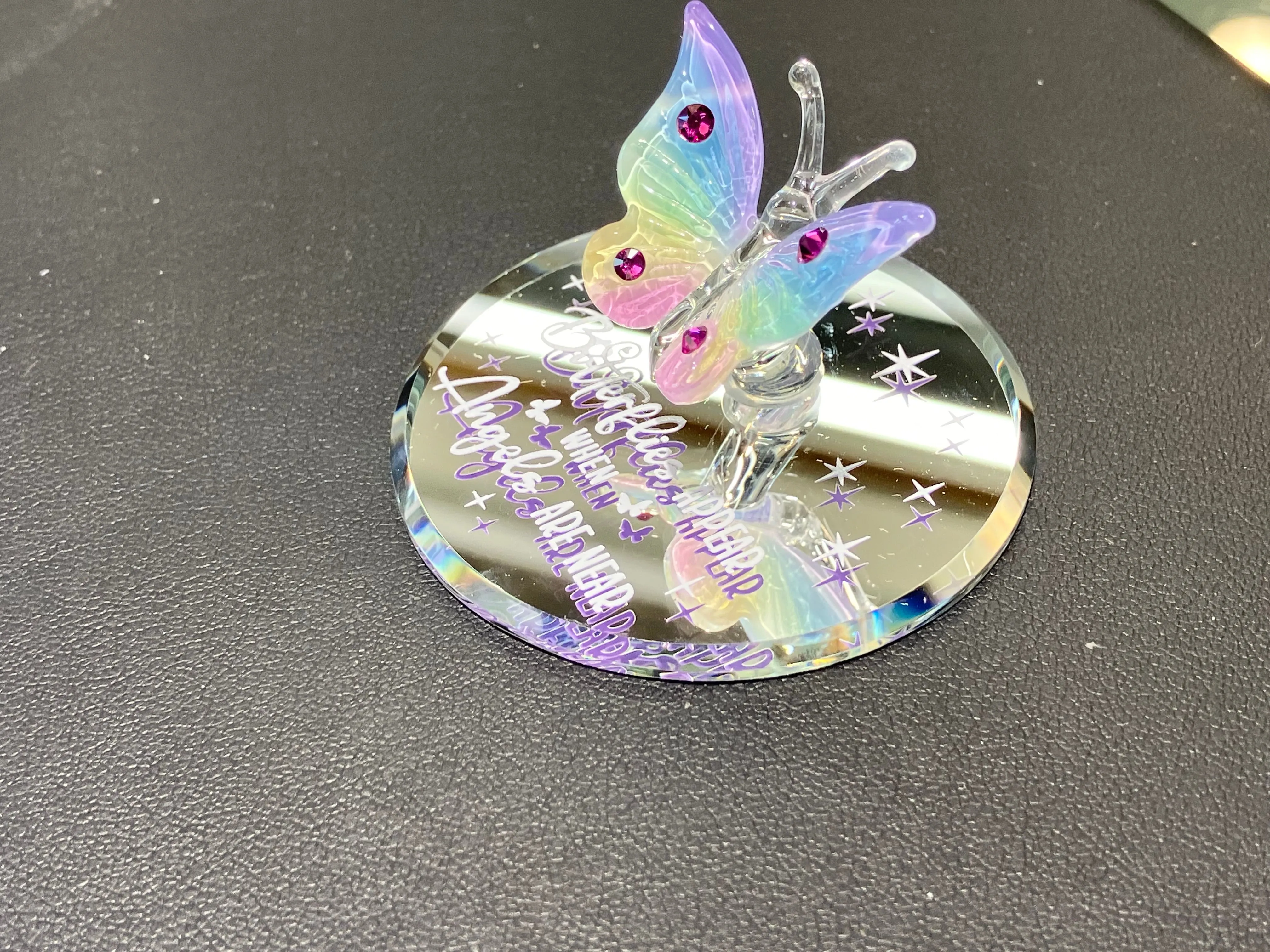 Butterflies Appear When Angels Are Near Butterfly Glass Figurine