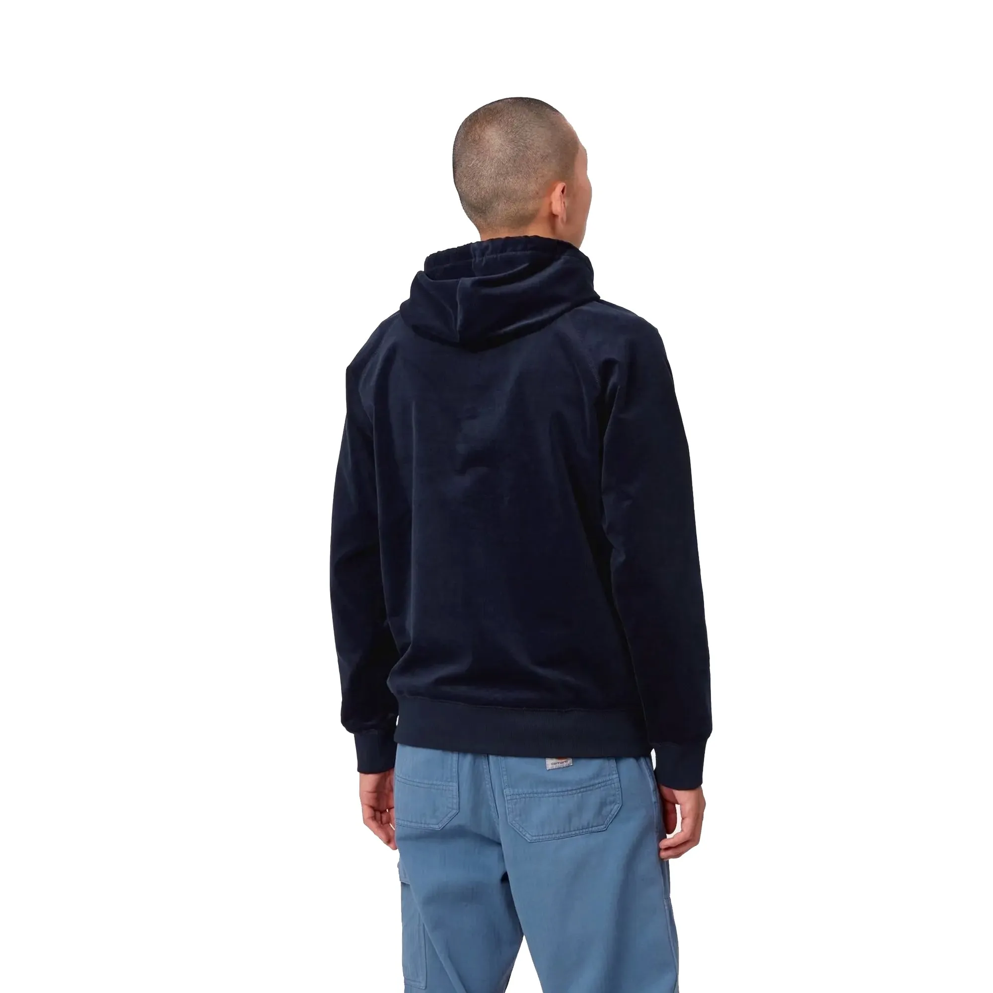 Carhartt WIP Mens Hooded Cord Sweatshirt 'Dark Navy'