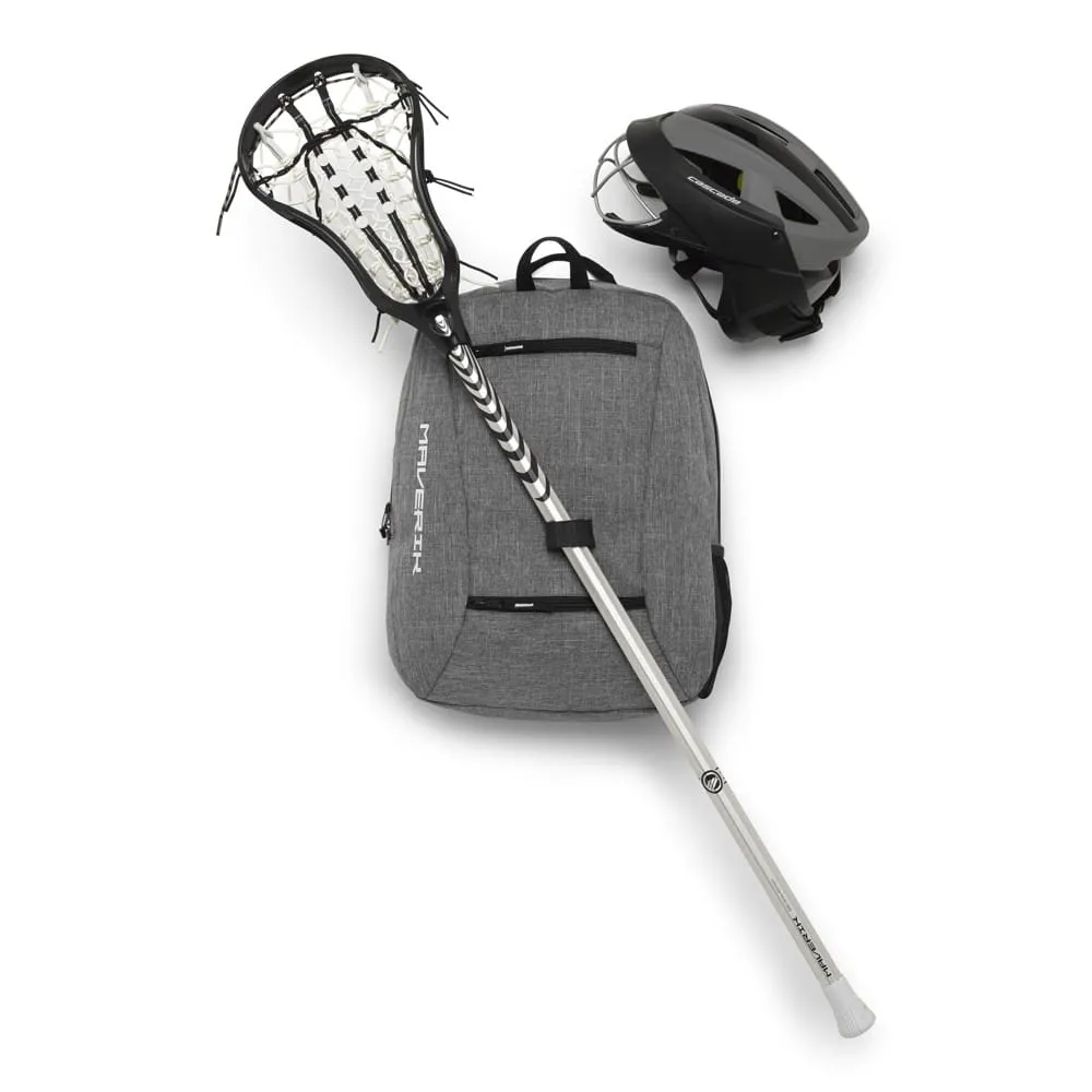 Cascade LX Maverik Lacrosse Starter Set Package - Helmet, Stick, and Backpack - 2019 Model