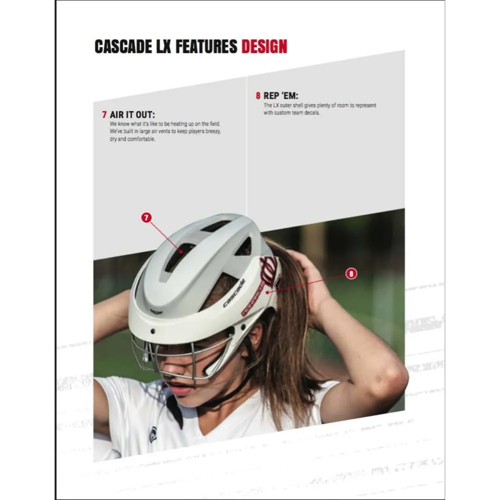 Cascade LX Women's Lacrosse Headgear - Helmet with Eye Mask Goggle