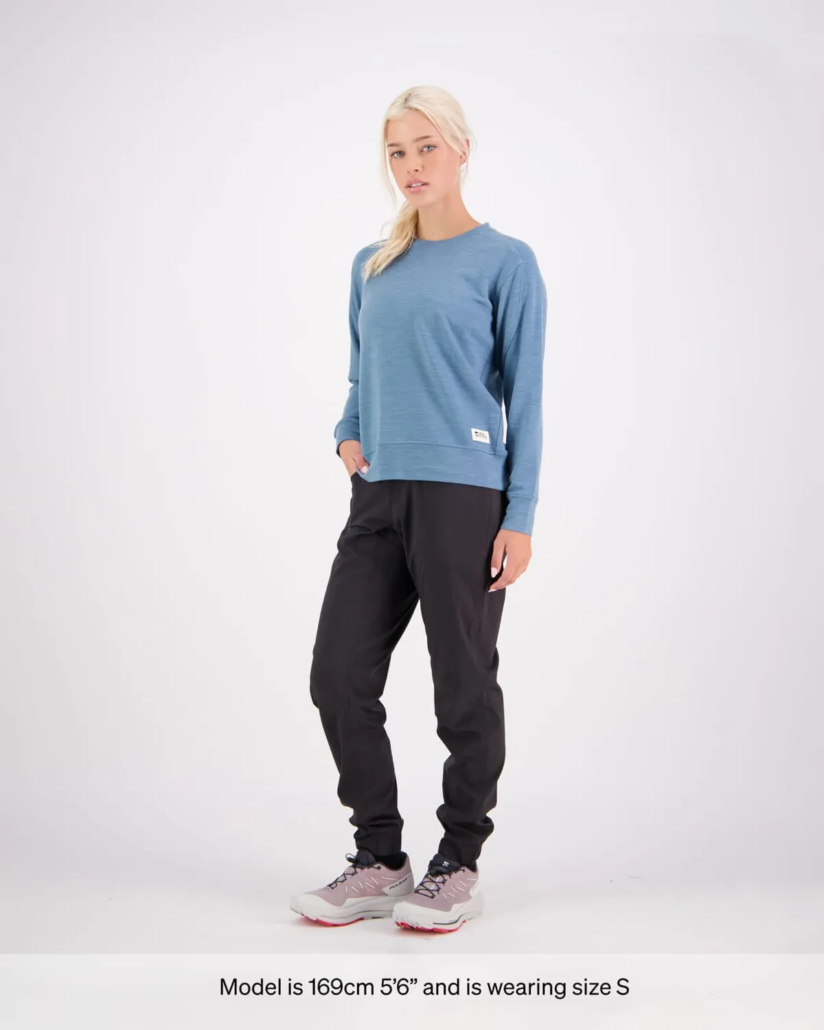 Covert Lite Merino Crew - Smokey Blue