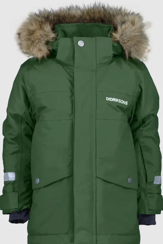 Didriksons Kids Bjarven 3 Waterproof Insulated Parka (Pine Green)(Ages 3-10)