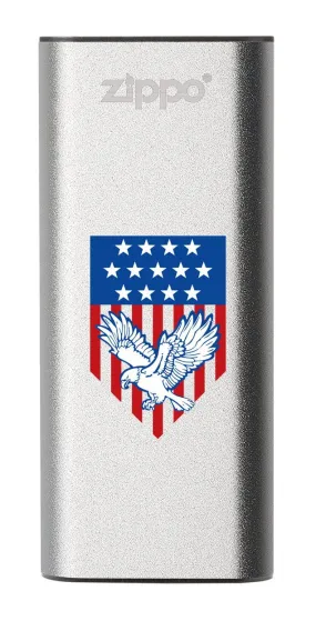 Eagle and American Flag: HeatBank<sup>®</sup> 3 Rechargeable Hand Warmer