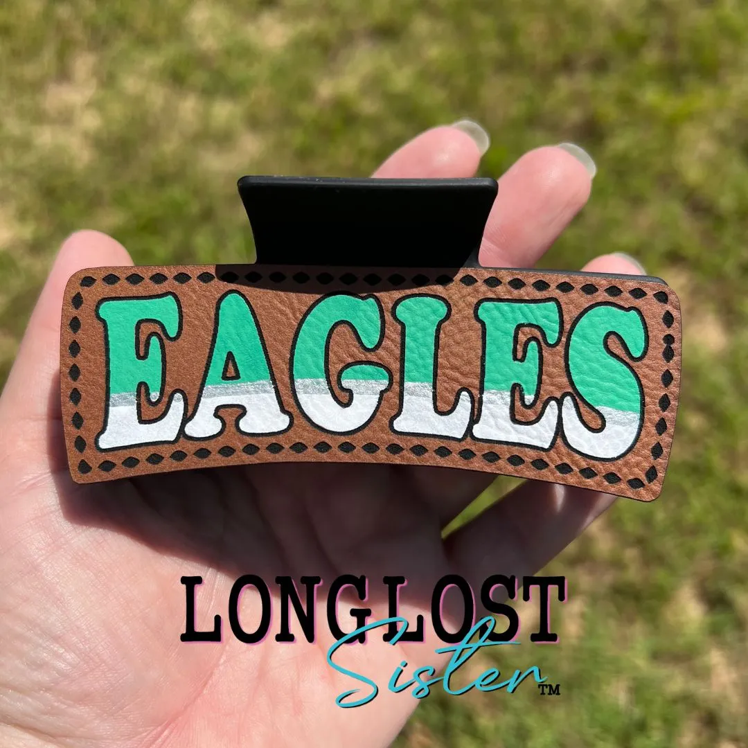 Eagles Hand Painted Hair Claw Clip