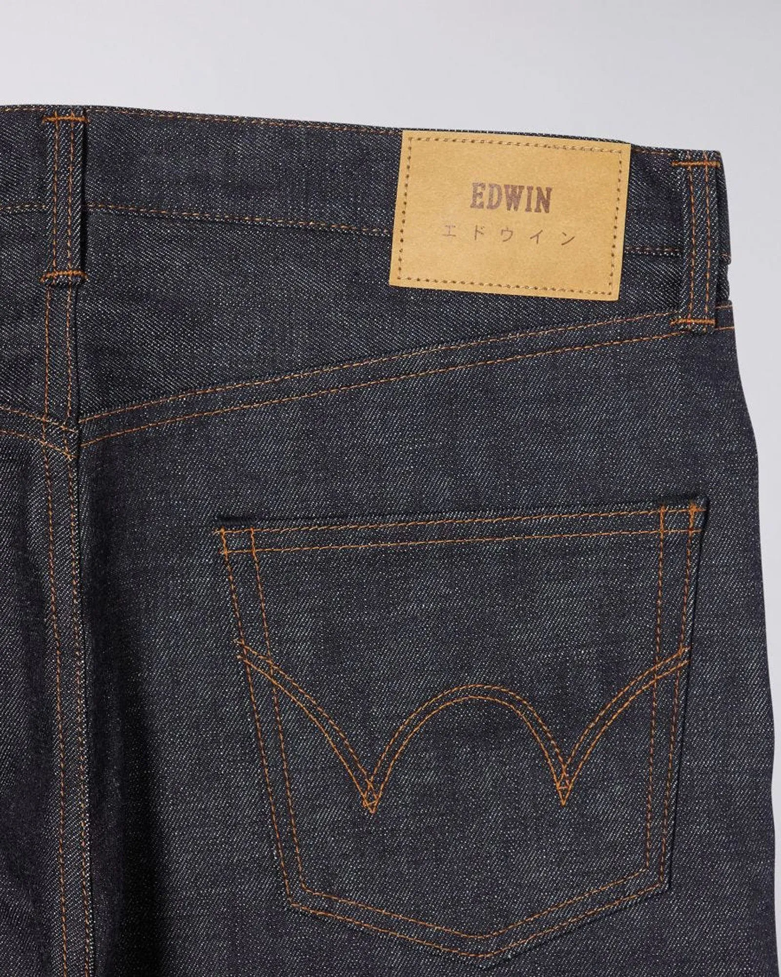 Edwin Made In Japan Slim Tapered Mens Jeans - 13.5oz Kaihara Dark Pure Indigo Rainbow Selvage Denim / Blue Unwashed