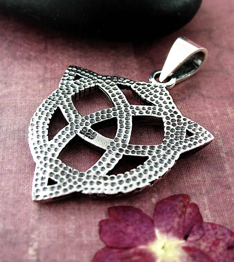 Interwoven Ouroboros and Celtic Triquetra Knot Pendant