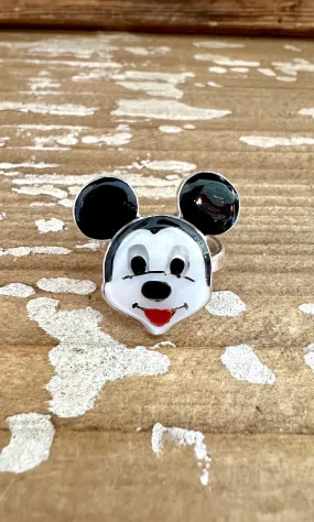 MICKEY MOUSE Zuni Toons Inlay Silver Ring  Adjustable Sizes