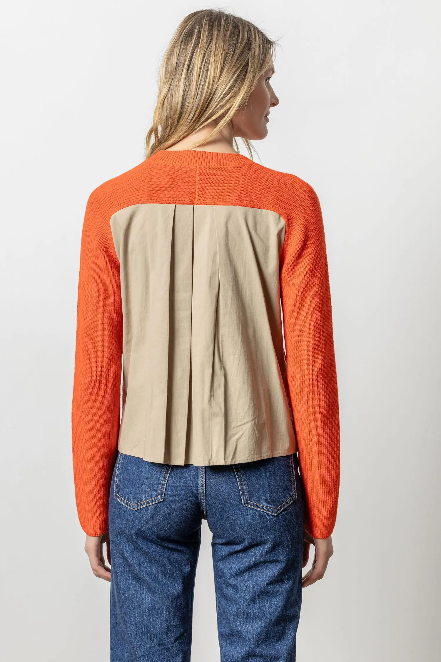 Mixed Media Raglan Sweater | Persimmon