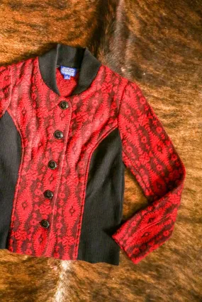 Pendleton Red and Black Wool Southwest Jacket