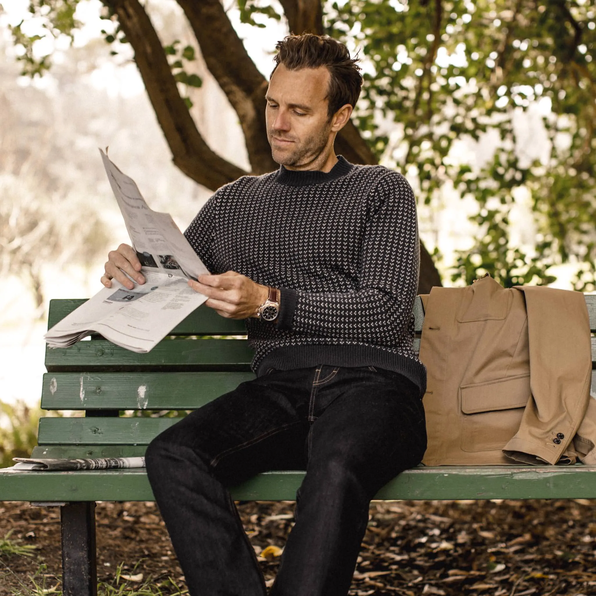 The Rangeley Sweater in Navy Cash Merino