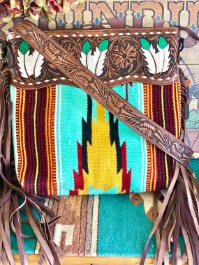 The West Of Feather Navajo Wool Fringe Bag