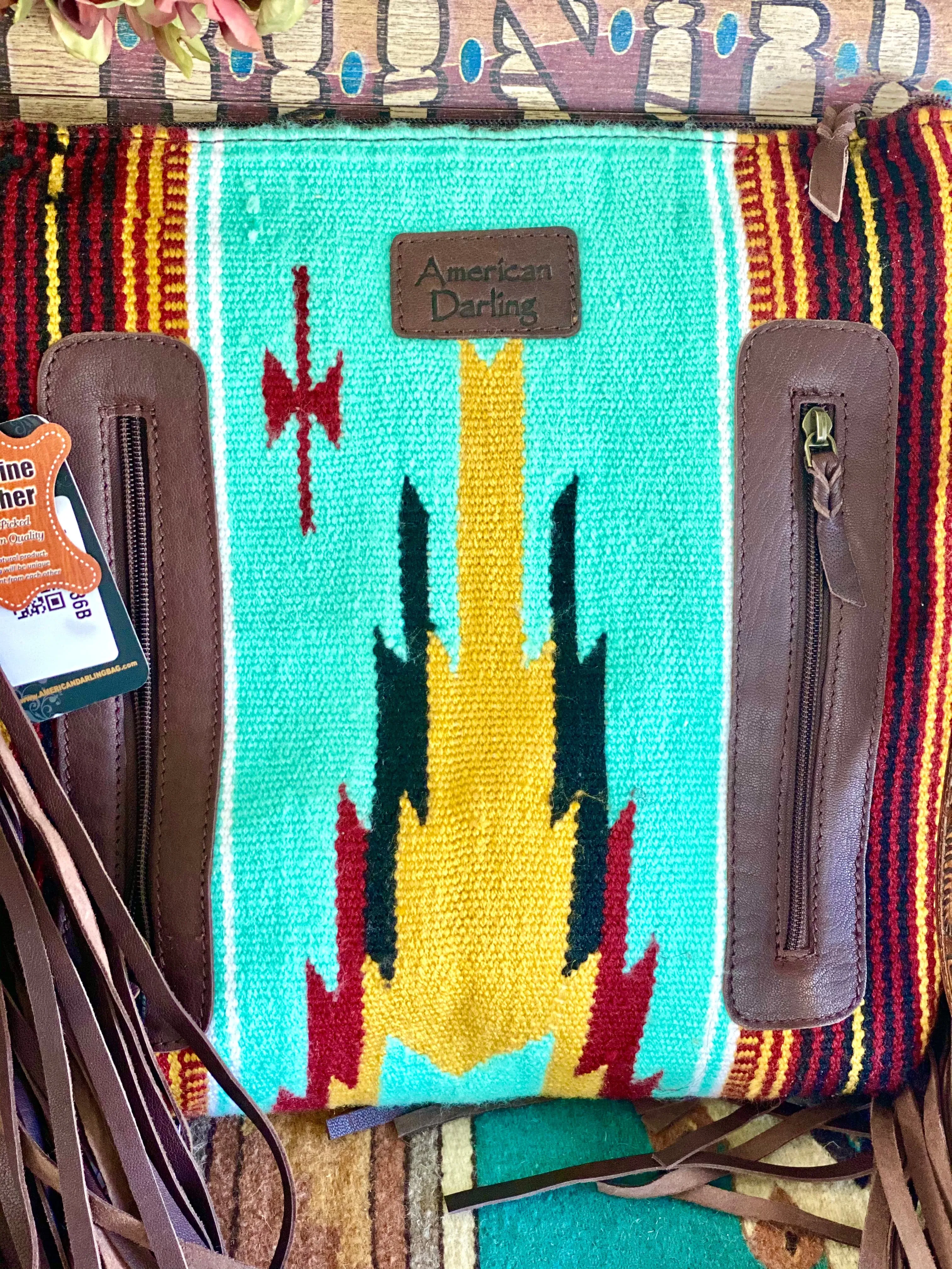 The West Of Feather Navajo Wool Fringe Bag