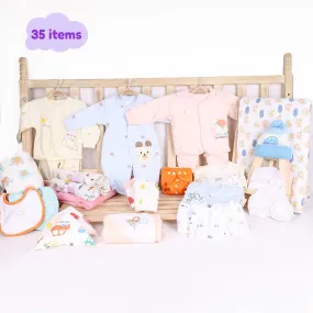 Winter Hospital Kit For Newborn Baby | New Born Baby Essentials Gift Combo | 35 Items | Mixed Design